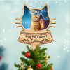 Custom Photo Cat Wishing You A Purfect Christmas Tree Topper CH07 896844