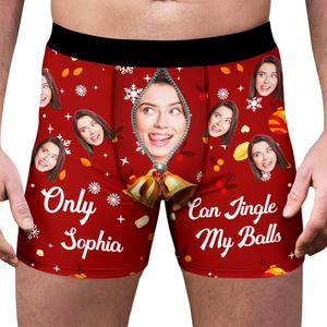 Custom Funny Photo Only My Wife Can Jingle My Ball Man's Boxer CH07 899898