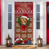 Custom Dog Photo In Wreath Christmas Door Cover Gift For Dog Lovers HO82 900316