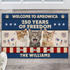 Welcome To Ameowica 250 Years Of Freedom Custom Cat Photo Doormat CH07 910170