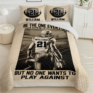 Personalized American Football Player Quilt Bedding Set - Be The One Everyone Wants To Watch CH07 899712