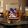 American Pride Patriotic 250th Anniversary Eagle 1776–2026 Whiskey Glass HA75 920264