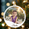 Custom Baby's First Christmas With Snowflake Wood And Acrylic Ornament HA75 897834