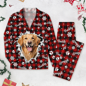 Custom Puppy Photo Funny Christmas Pajamas Gift For Dog Mom Dog Dad CH07 896520
