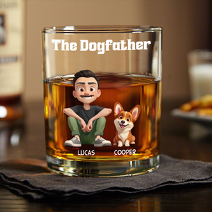 The Dogfather For Dog Lover Print Whiskey Glass TH10 896469