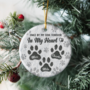 You Left Paw Prints On My Heart Personalized Ceramic Ornament For Dog Lovers HA75 897858
