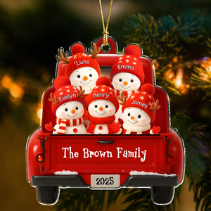 Personalized Snowman Family Acrylic Ornament Gift For Mom, Dad, Brother, Sister, Kids HO82 900176
