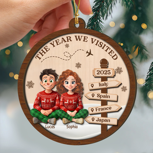The Year We Visited - Personalized 2-Layered Wood Ornament LM32 895961