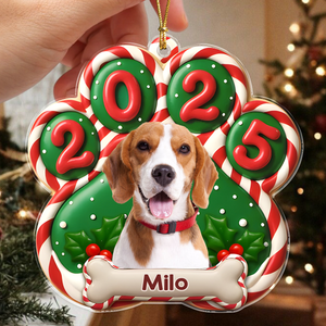 Custom Dog Photo Paw Christmas Acrylic Ornament For Dog Lovers HA75 897948