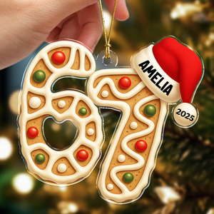 Funny Six Seven 6 7 Teen Slang Personalized Christmas Acrylic Ornament CH07 899366