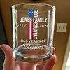 Custom Family Name Patriotic American, 250 Years of Blessing God Whiskey Glass LM32 899017