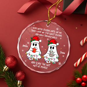 Personalized Ghost Friends Funny Christmas Glass Ornament HA75 897820