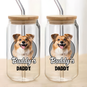Custom Photo And Name Glass Can With Lid Christmas Gift For Dog Lover TH10 896875
