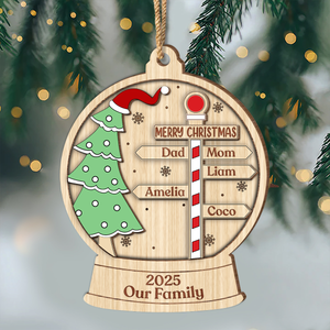 Custom Name Family Personalized Christmas 2 Layer Wooden Ornament HA75 892958