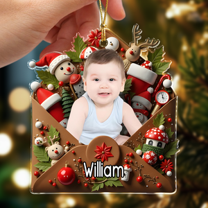 Custom Photo Letter To You 3D Effect Family Acrylic Ornament Gift For Mom, Dad, Brother, Sister, Kids HO82 900552
