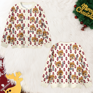 Custom Dog Cat Photo With Hand Block Print Ugly Cardigan For Dog/Cat Lovers LM32 897191