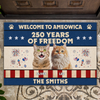 Welcome To Ameowica 250 Years Of Freedom Custom Cat Photo Doormat CH07 910170