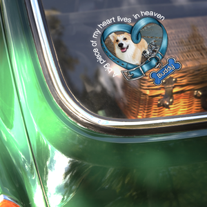 Custom Photo You Left Paw Prints In My Heart Dog Memorial Car Window Decal Sticker CH07 910338