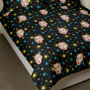 Custom Face Kid Family Quilt Bedding Set Family Gift HA75 898226