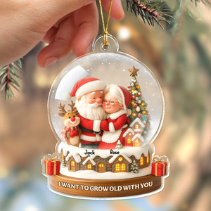 Santa Couple With Cozy Hug Christmas - Personalized Acrylic Ornament Gift for Couples CH07 899508