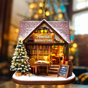 Personalized Christmas Bookish Wood Ornament Gifts For Book Lovers CH07 899284