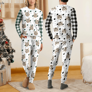 Custom Cat Photo Plaid Sleepwear Christmas Gift For Cat Lovers CH07 899648