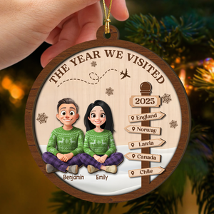 The Year We Visited - Personalized 2-Layered Wood Ornament LM32 895961