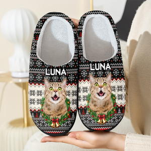 Custom Photo Dog & Cat Personalized Slippers Christmas Gift For Pet Owners, Pet Lovers HA75 897824