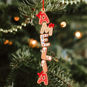 Personalized Gingerbread Alphabet Christmas Wood Ornament Family Gift HO82 900160