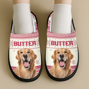 Custom Dog Photo Christmas Slipper For Dog Lovers CH07 896406