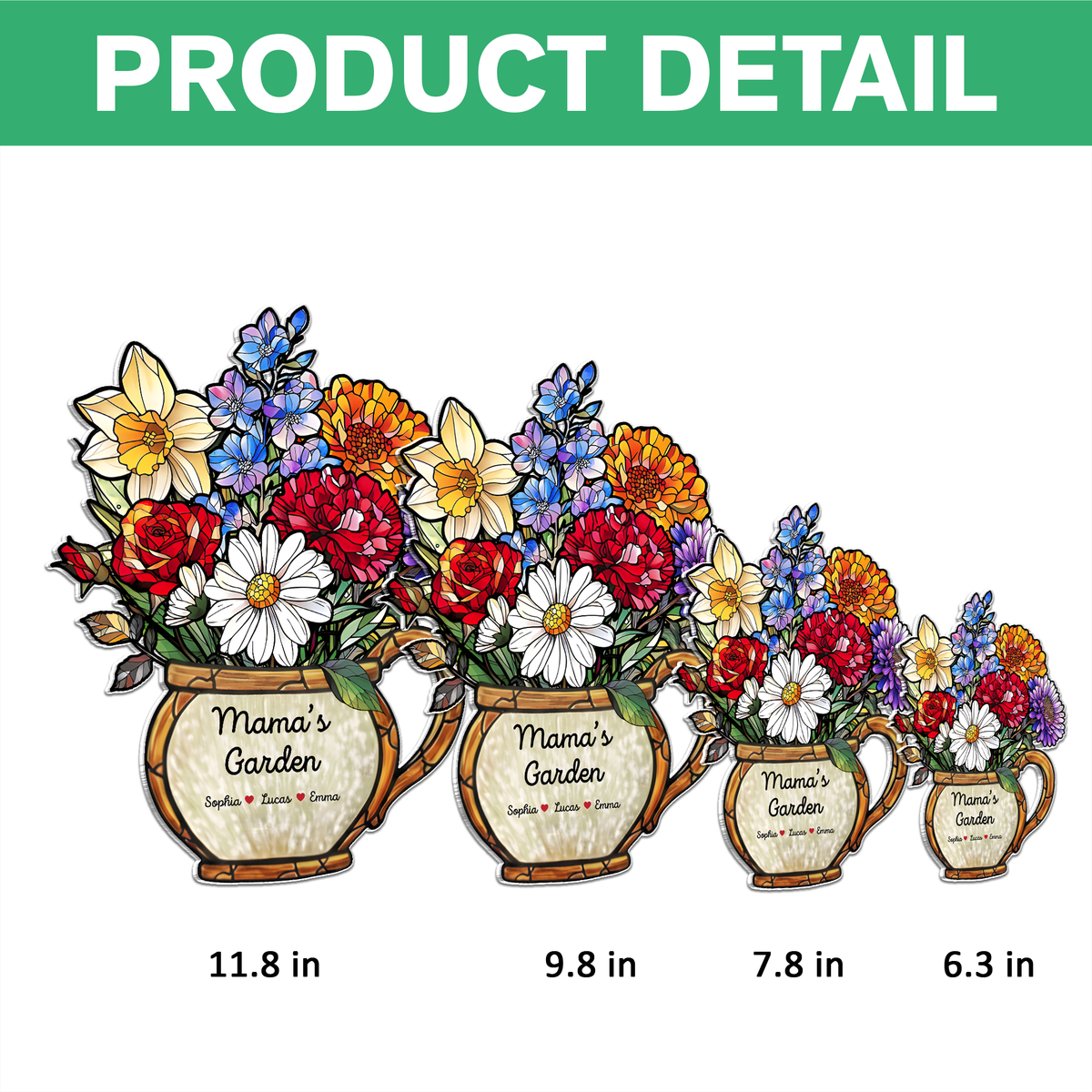 Personalized Name Birth Month Flower Grandma's Garden Acrylic Suncatcher LM32 899259