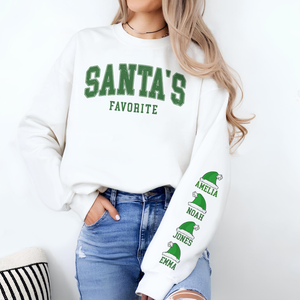 Personalized Santa's Favorite Sleeve Printed Sweatshirt TH10 896523