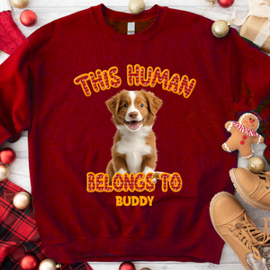 Custom Photo This Human Belongs To Dog Cat Sweatshirt TH10 896533