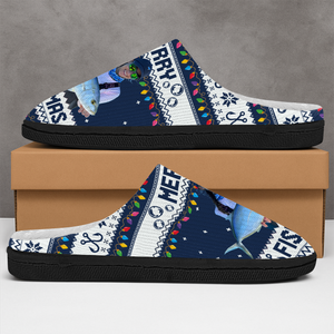 Custom Photo Merry Fishmas Slippers For Fishing Lovers HO82 900426