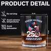 American Pride Patriotic 250th Anniversary Eagle 1776–2026 Whiskey Glass HA75 920264