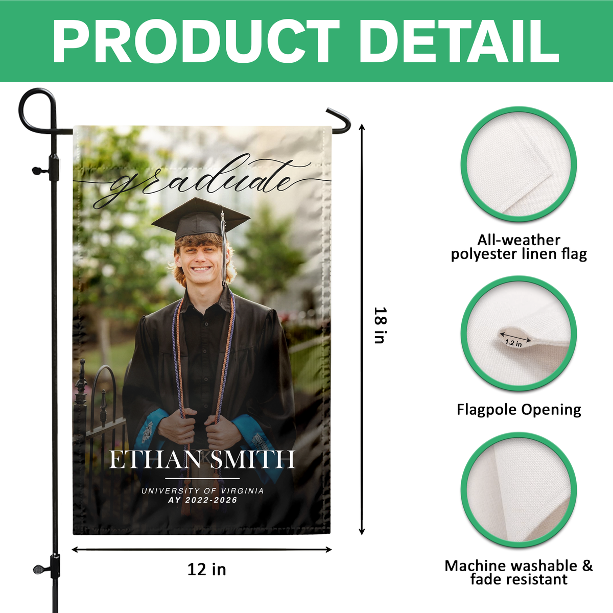 Custom Photo Congrats You Did It Graduation Garden Flag Decoration Party LM32 899211
