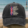 Custom American Flag Legend, Husband, Dad And Grandpa Washed Denim Baseball Cap LM32 895001
