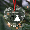 Our First Christmas As Mr & Mrs Personalized Heart Shaped Glass Ornament Anniversary Christmas Wedding Gifts HA75 897138