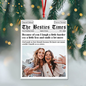 Custom Photo Times Magazine Friendship Acrylic Ornament Christmas Gift For Besties HO82 894660