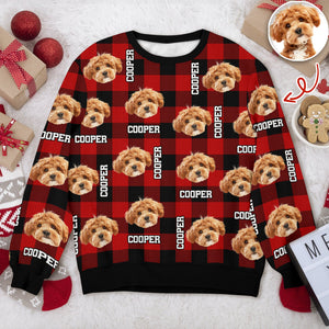 Custom Dog Photo And Name Christmas Ugly Sweater For Dog Lover TH10 896679