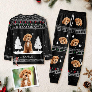 Custom Photo Best Dog Dad Mom Ever Sleepwear Christmas Gift For Dog Lovers LM32 895583