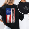 We the People T-Shirt, 250 Years of Freedom Betsy Ross Flag Back & Front Dark Shirt CH07 910528