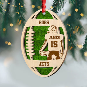 Personalized Football Player 2-Layer Wooden Ornament For Sport Lovers CH07 899466