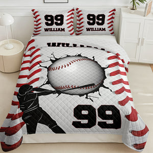 Custom Name And Number - Personalized Quilt Bedding Set For Baseball Lovers TH10 896695