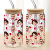 Custom Boyfriend Girlfriend Photo With Heart Glass Can With Lid Valentine's Day TH10 896963