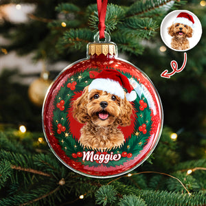 Custom Photo Dog Christmas Acrylic Ornament HA75 897566