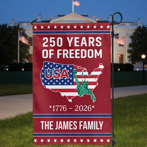 250 Years of Freedom Garden Flag USA Map Liberty 1776–2026 Patriotic Flag CH07 910120