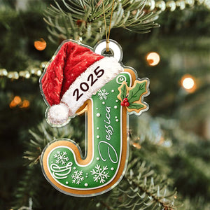 Personalized Gingerbread Letter Acrylic Ornament Gift For Mom, Dad, Brother, Sister, Kids HO82 900706