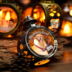 Custom Dog Photo Forever In My Heart Memorial Christmas Lantern HA75 897914