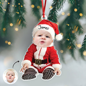 Custom Baby Santa Photo First Christmas Acrylic Ornament CH07 899028